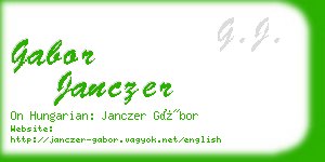 gabor janczer business card